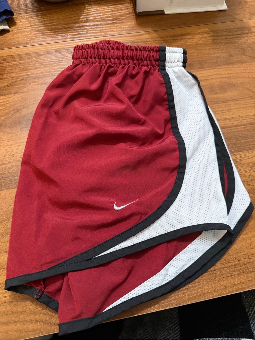 Nike Women's Maroon and White Running Shorts